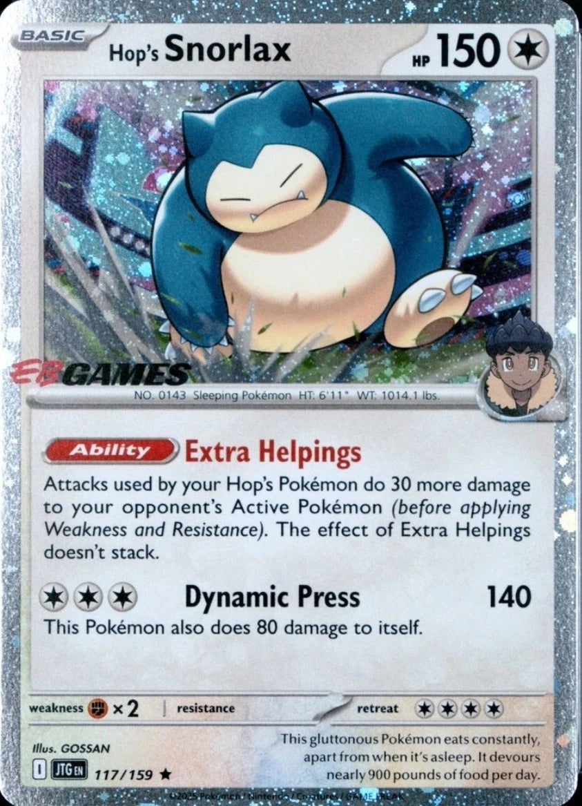 SEALED Hop's Snorlax 117/159 EB Games Stamped Promo Pokemon TCG Card